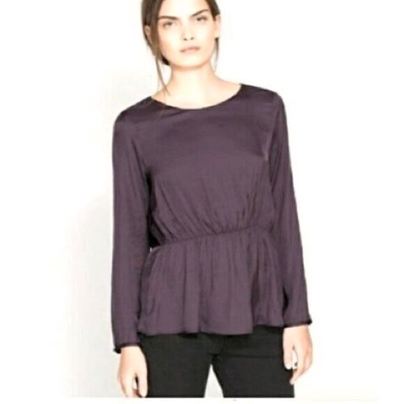 Alice + Olivia Tops - Alice + Olivia ‘Base’ Long Sleeve Open Back Blouse